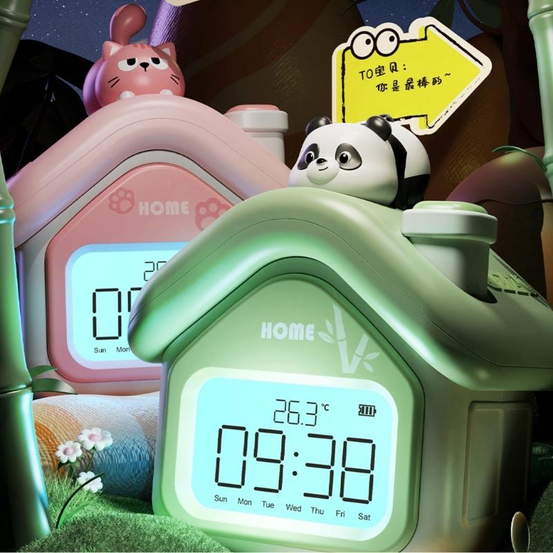 Intelligent Wake Up Device 3 Alarms Clock Adjustable Multifunction Gentle Backlight Display for Students Professional