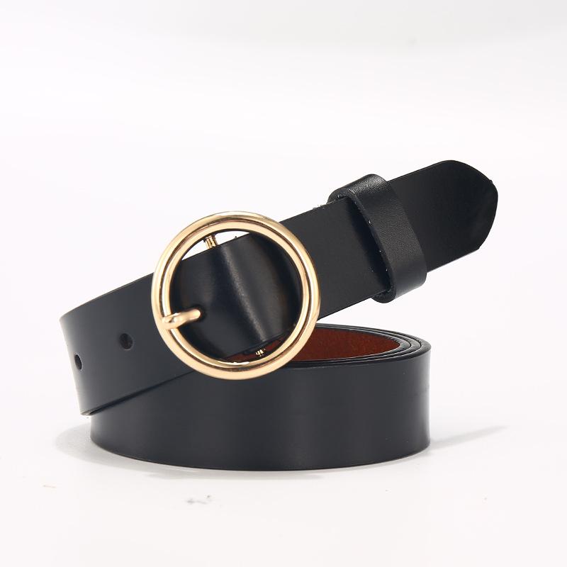 Curea pentru femei din piele, cataramă rotundă simplă și casual, cataramă cu știft, curea pentru femei, curea pentru femei, cataramă