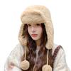 Plush Winter Hat  Autumn and Winter Warm Windproof Hat Outdoor Riding Ear Protection Hat  Cold Protection Lei Feng Hat New
