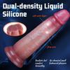 7.87" Realistic Dual Density Silicone Dildo, Sliding Skin Design, Soft Skin Feel Texture, Strong Suction Cup, Brown Color, Premium Collection