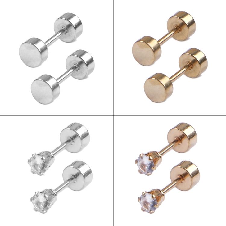 18-Pair Tiny Stud Earrings Star Moon for Triangle Ball Screwback Earrings for Un