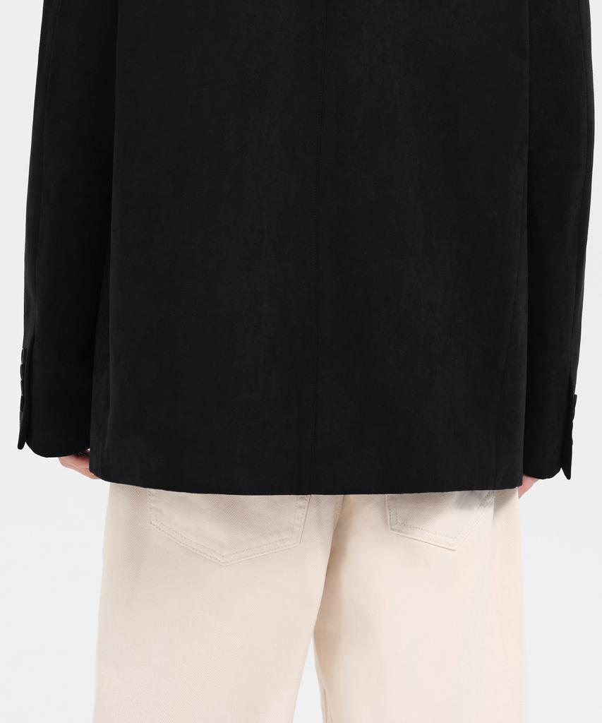 Musinsa Standard Synthetic Suede Oversized 3-Button Blazer [Black]