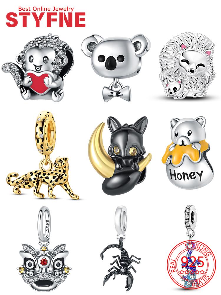 Animals Beads Pendant Fit Bracelet Necklace Charms Copper Originales Accessories Bead Jewelry Making Fine Jewelry Gift