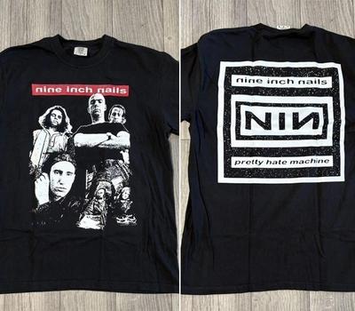 Nine Inch Nails Band Pretty Hate Machine 2 Sided Black T Shirt Reprint Unisex T-Shirt