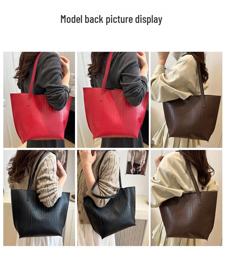 2025 Fashion Trend: Textured Autumn/Winter Women's Shoulder Tote Bag - Simple & Stylish Design
