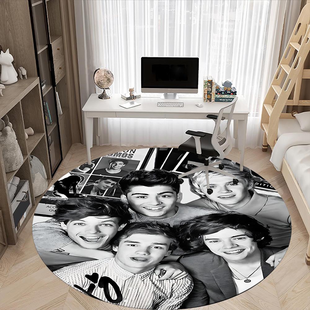 1pc One Direction Music Band Office Round Area Rug, Under Office Chairs Bedroom Living Room Home Decor, Room Decoa1016277