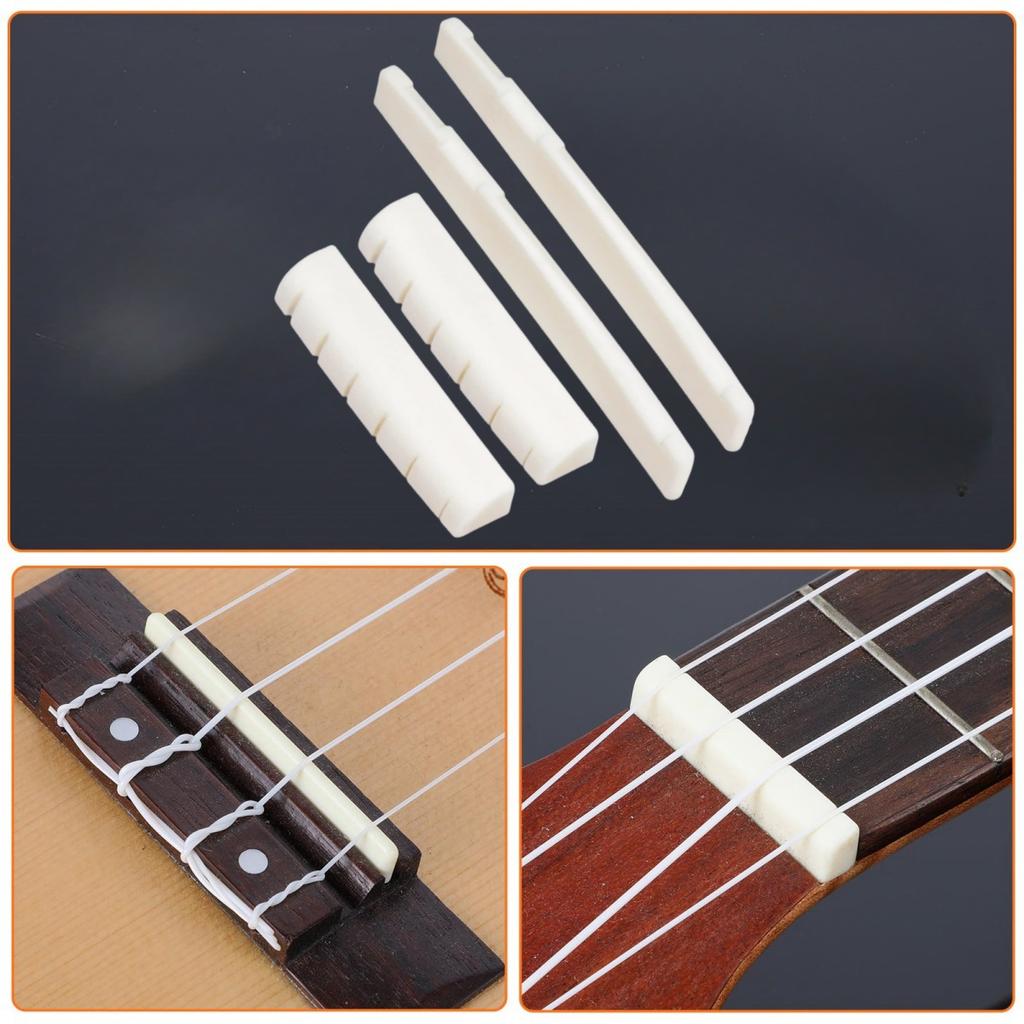 2 Set 4pz 6 Corde Chitarra Acustica Osso Ponte Selletta Capotasto Fatto di Osso di Bue per Parti & Sostituzione Chitarra