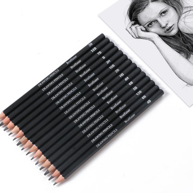 14-Piece Mixed Style Sketch and Drawing Pencil Set for Beginners Sketch Pencil