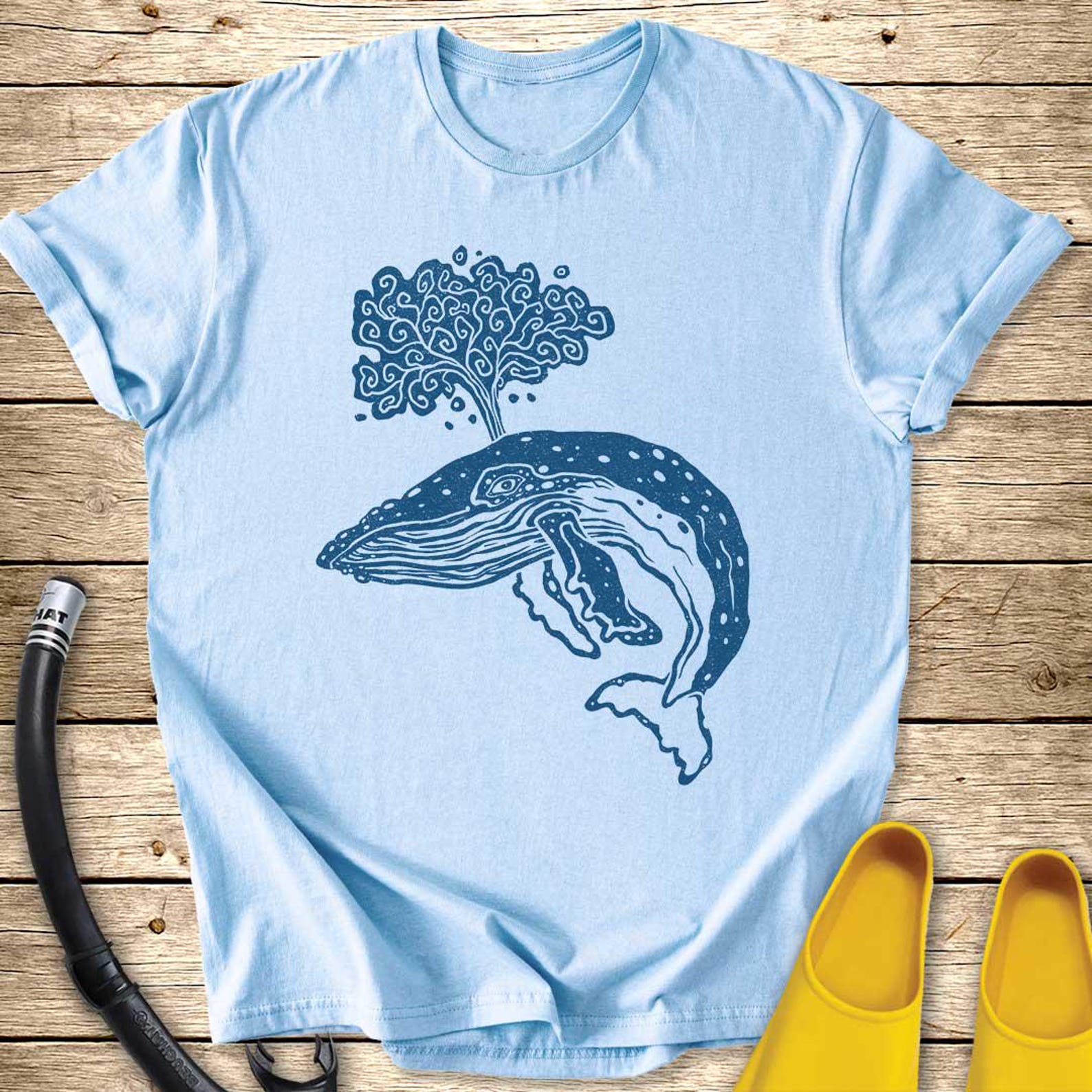 Humpback Whale Graphic T-Shirt | Ocean Marine Mammal Illustration 4XL