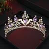 Baroque Wedding Hair Tiara Headpieces Jewelry Crystal Bridal Tiara Crown High-end Rhinestone Diadem Veil Tiaras Birthday Gift
