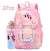 2Pcs/set Cute K-Pop Demon Hunters Printed Backpack with 750Ml Water Bottler for Teenager Student Girl Boy Large Capacity Waterproof Bookbag Travel Bag