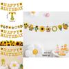 Sunflower Theme Letter Banner For Party Decor With Paper Material For Event Celebrations