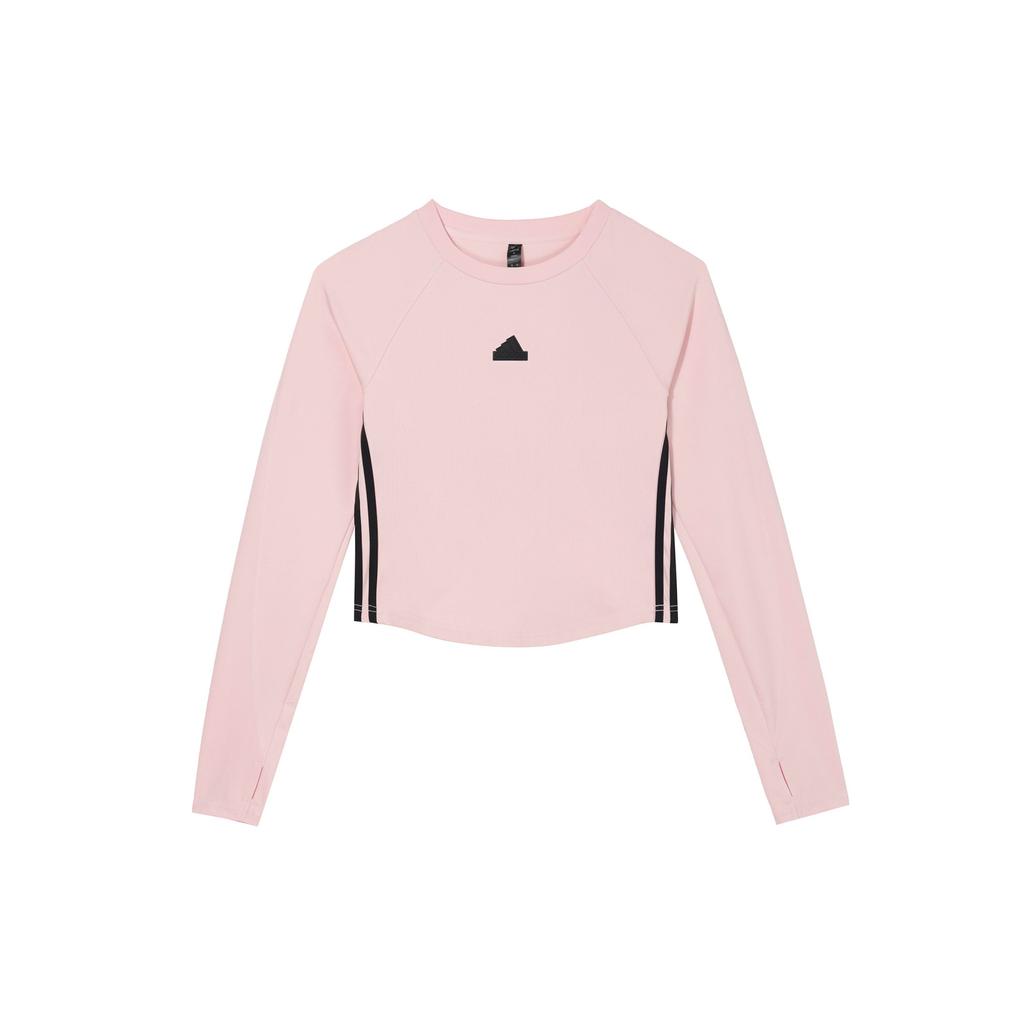 Adidas Dance Aeroready Logo Graphic Quick-Dry Sports Leisure Long Sleeve T-Shirt Women Tops Pink JJ3600