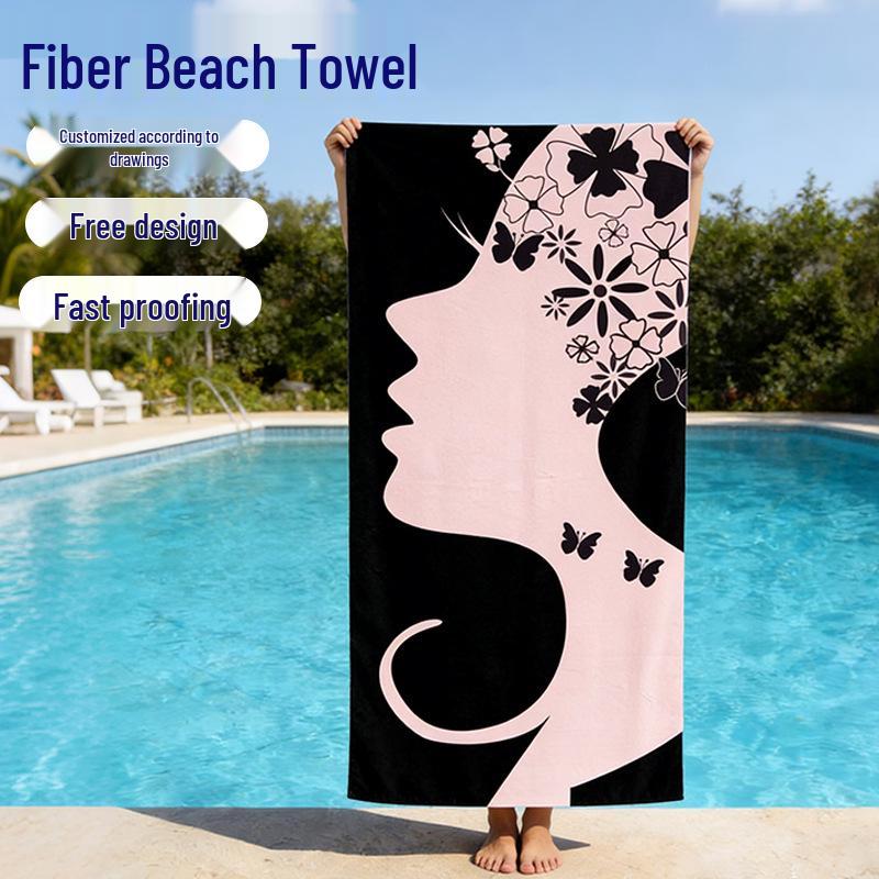 Quick-Dry Microfiber Double-Sided Beach & Sports Towel with Custom Digital Print