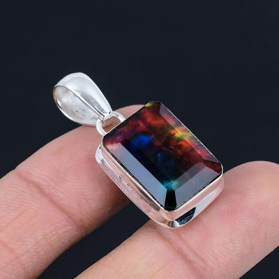 Darčekový šperkový prívesok Ammolite z masívneho striebra 925 pre Unisex