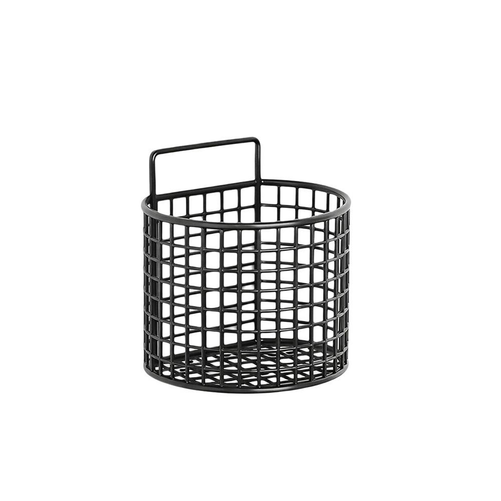 

1/2/3 Grids Wall Mounted Storage Basket Large Capacity No Punching Garlic Ginger Hanging Basket Iron Space Saving