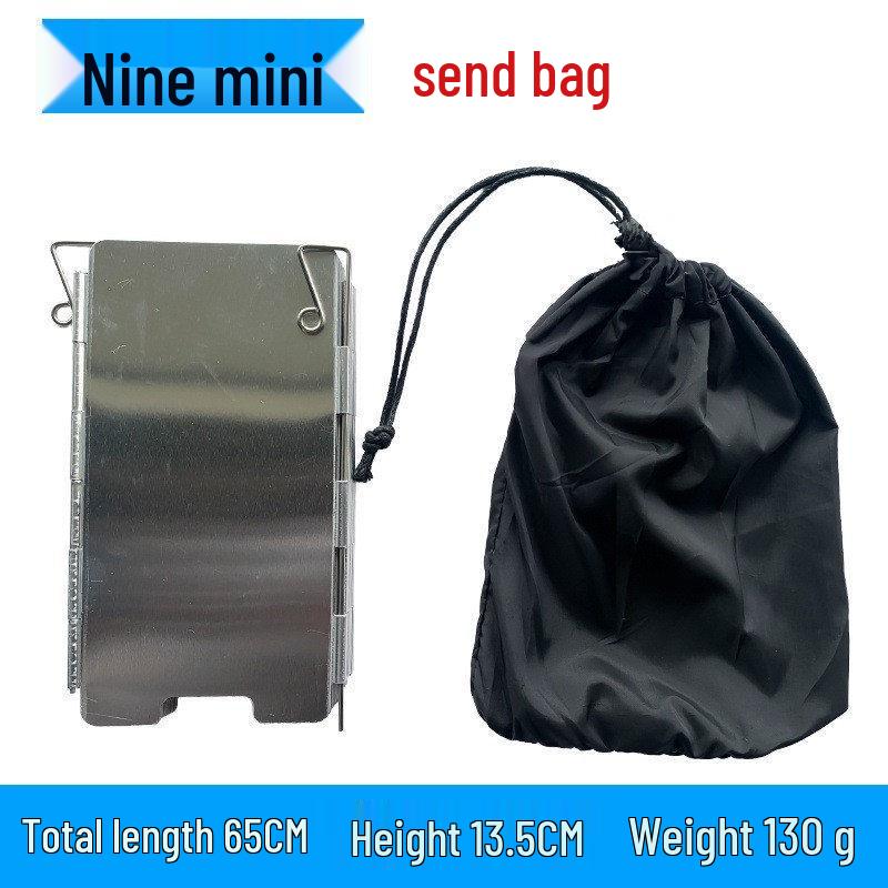 Ultralight Foldable Camping Stove Windshield with Pegs & Carry Bag