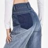 Gradient Fashion Design Wide Leg Jeans Women Autumn New High Waist Elegant Slim Long Pants Casual Drape Straight Mop Pants