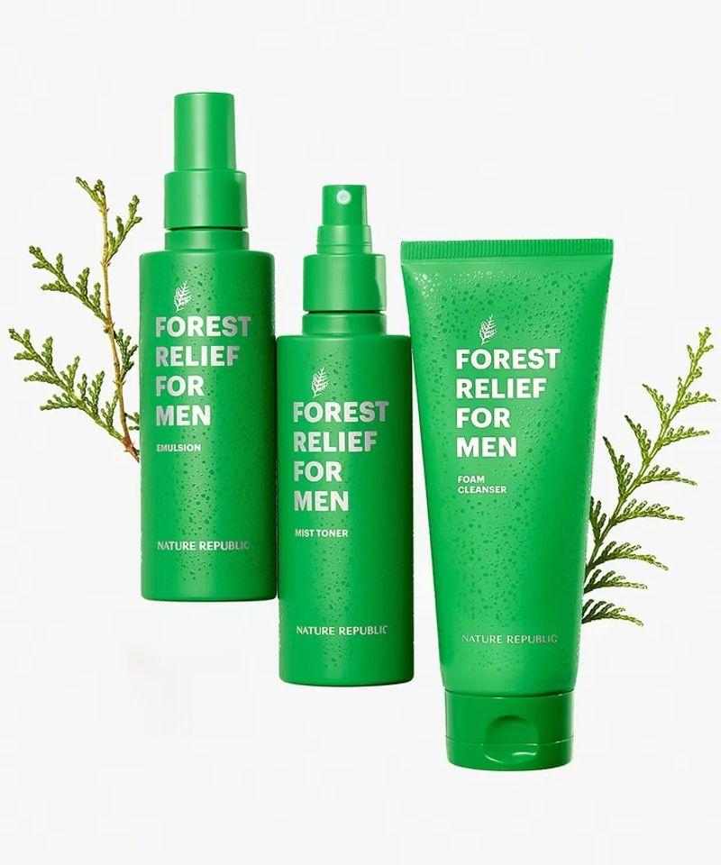 Forest Relief for Men Skincare Set (Mist + Emulsion + Cleansing Foam)