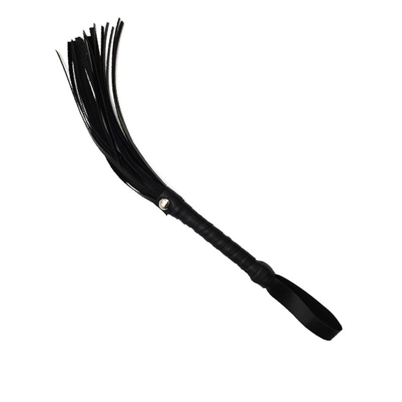 High Quality Pu Leather Pimp Whip Racing Riding Crop Party Flogger Hand Cuffs Queen Black Horse Riding Whip Sports Horsewhip