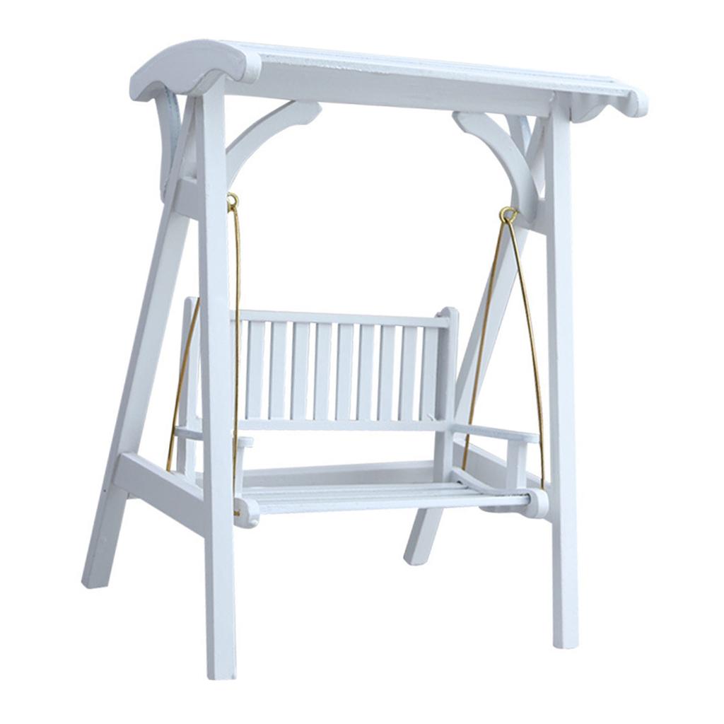 Simulation Miniature Swing Chair Furniture 1/12 Dollhosue Garden Scene Setting Children Creative Craft Project Decors