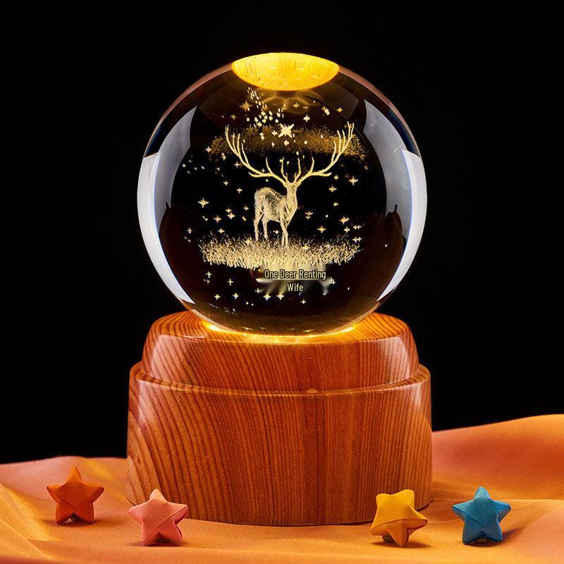 Starry Sky Luminous Crystal Ball Night Light – Creative Desktop Ornament & Gift for Birthdays or Graduations