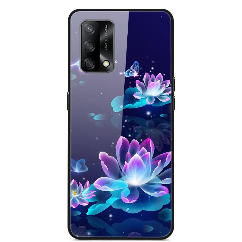 For OPPO A74 4G Case Tempered Glass Hard Phone Case Luxury Case for OPPO A74 5G A 74 Protective Bumper Shockproof Funda Coque