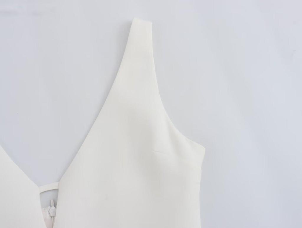 2025 Spring Women's European American V-neck Sleeveless Slim-fit Mini Dress