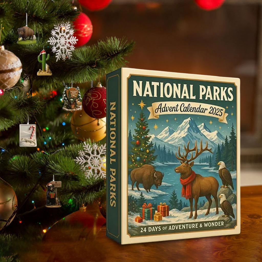 National Parks Advent Calendar 2025 with Unique Ornaments Christmas Advent Calendar Xmas Countdown Calendar for Nature Lovers
