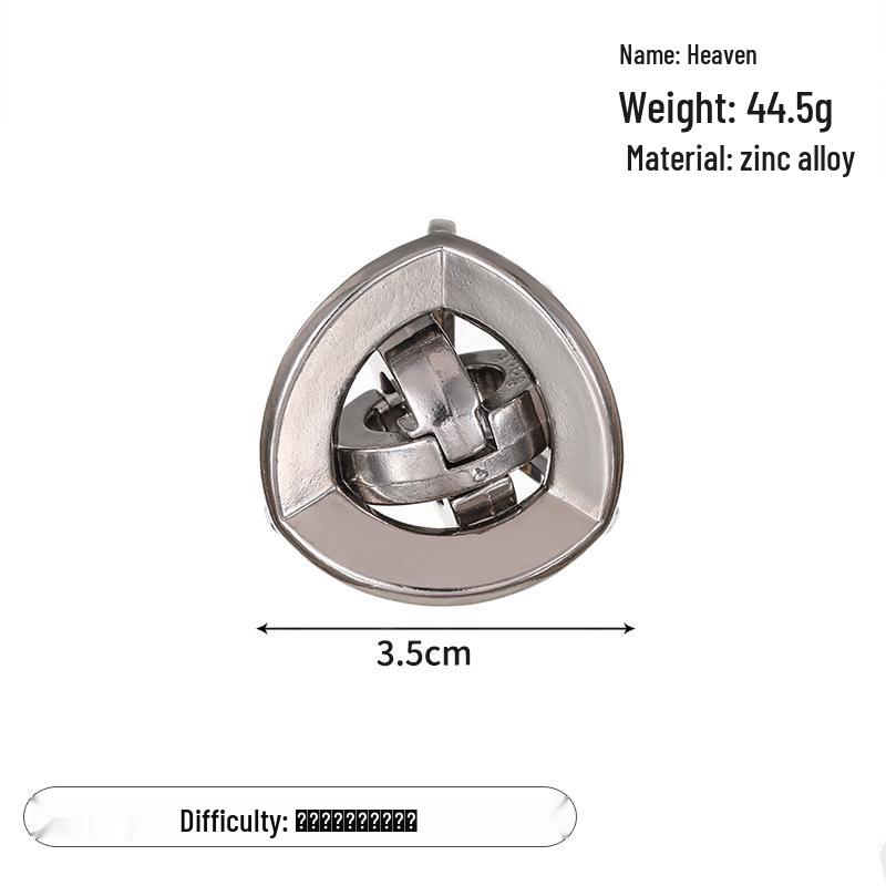Zinc Alloy Kongming Puzzle Lock: Disentanglement Ring Educational Toy