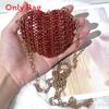 Mini Borsa a Mano a Forma di Cuore d'Amore con Decorazioni di Diamanti Acqua Scintillante per Uso Quotidiano