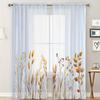2 Pieces Of High-Definition Digital Gold Wheat Ear Leaf Printed Window Screen Home Decoration Style Decoration Living Room Bedro
