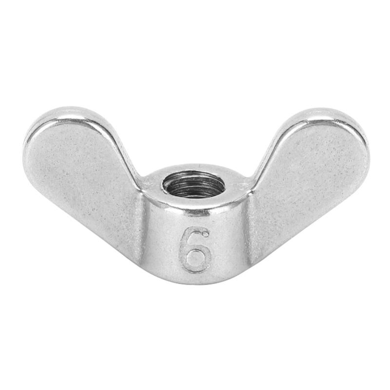 10Pcs Wing Nuts 304 Stainless Steel M6 Butterfly Fastener Parts Assorted Kits For Machinery