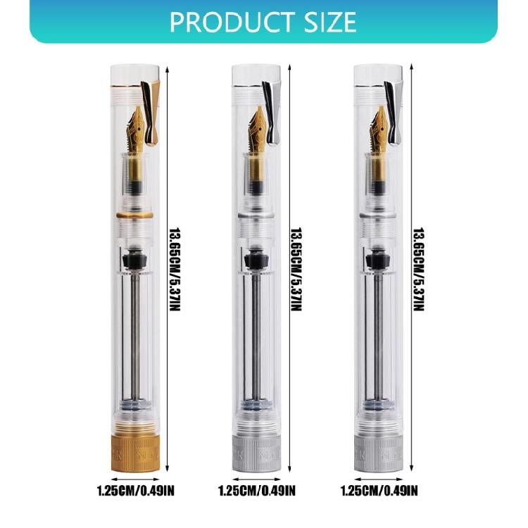 Office Study Fountain Pen Vacuum Filling Clear Ink View Body Stainless Steel Nib Option for Smooth Efficient Writing