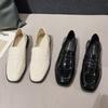 Thick Heel Flat Bottom Small Leather Shoes Women's 2025 Spring New Versatile Korean Version British Style Black Loafers Women's X270-1