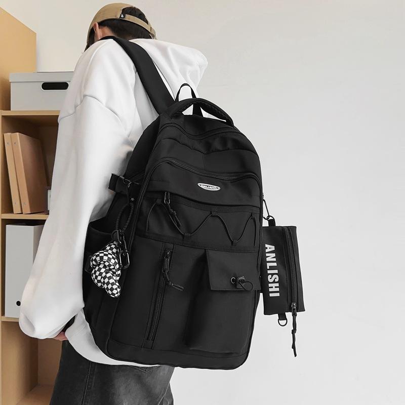 Schoolbag Japanese Harajuku Retro Tooling Schoolbag, Junior High School Student Large-capacity Backpack Male Tide Ins Campus Style Backpack Female