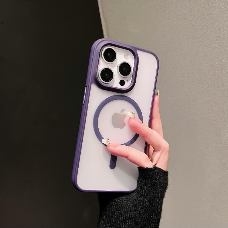 Niche Solid Color Suitable for IPhone16 Skin-friendly Matte Magnetic Suction Phone Case Apple 15promax Large Pore Skin-feeling Shell