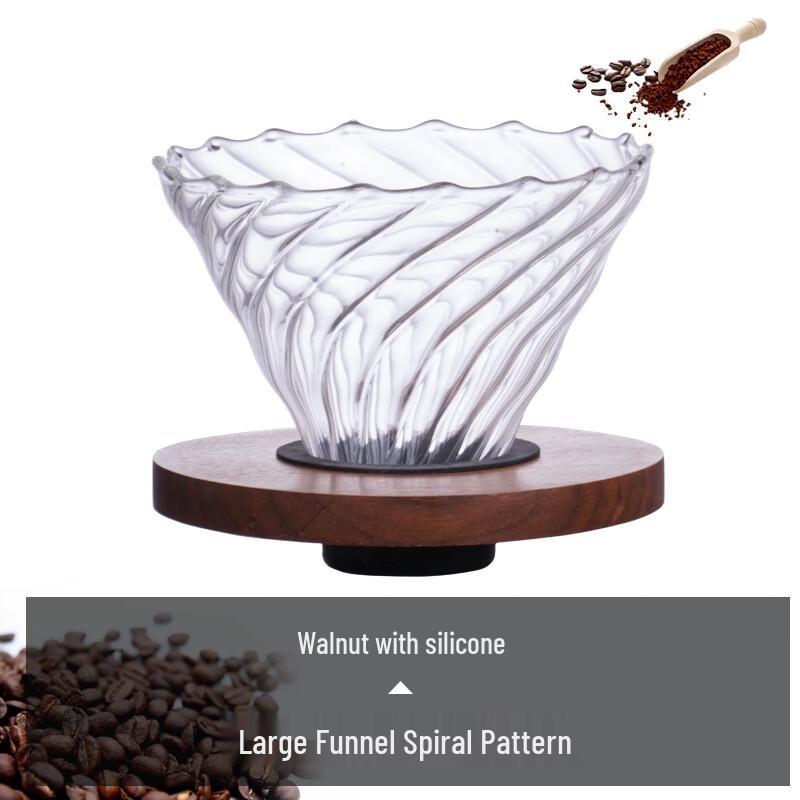 High Borosilicate Glass Coffee Dripper Set with Bamboo Stand