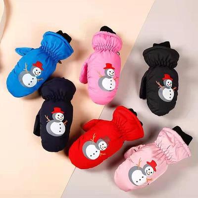 Outdoor Thick Warm Ski Gloves Non-slip Windproof Waterproof Mittens Winter Cute Sports Gloves for 2-5 Years Old Boys Girls