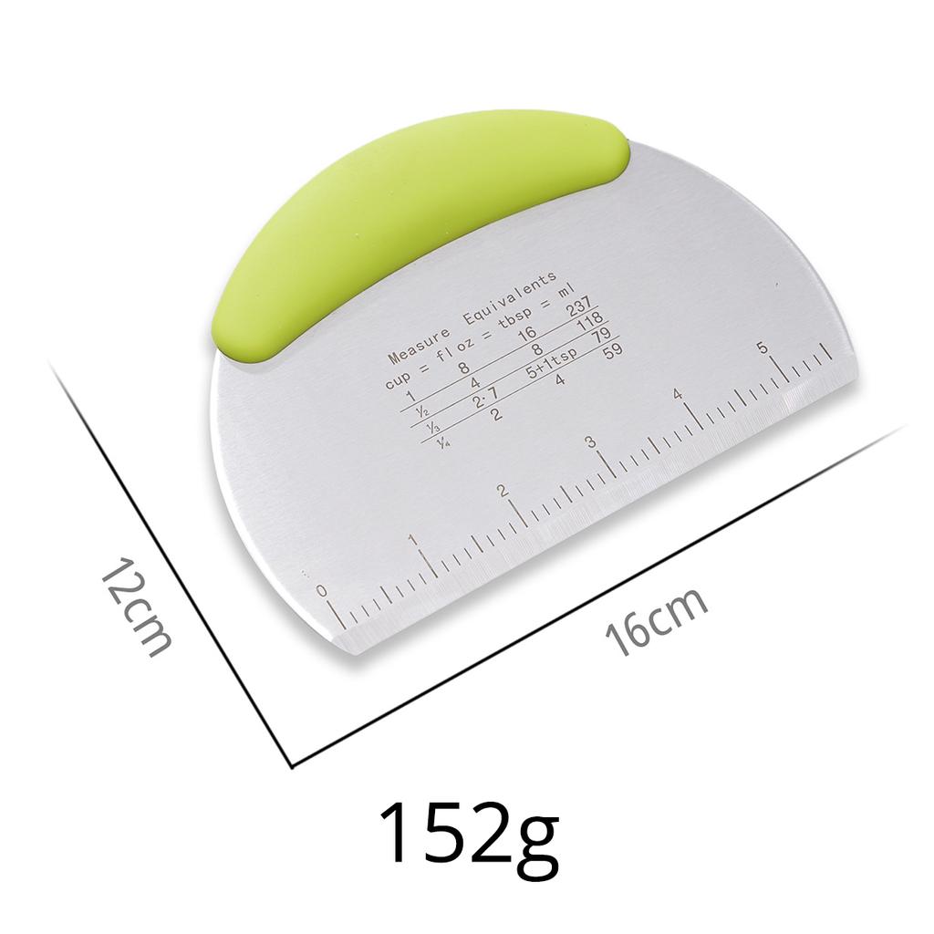 1 Stück Mehrfarbiges Schneidemesser aus Edelstahl mit Skala Mehlteig-Schneidemesser Silikongriff Schneidemesser Backwerkzeuge