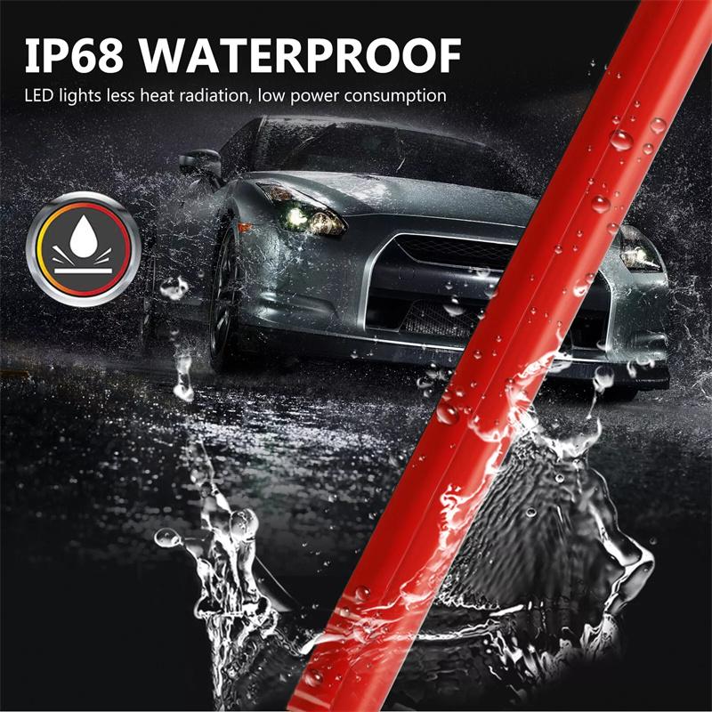 Car Led Rear Brake Light Strip High Mount Brake Stop Turn Signal Light Auto Running Warning Driving Drl Tail Lamp 100Cm 12V