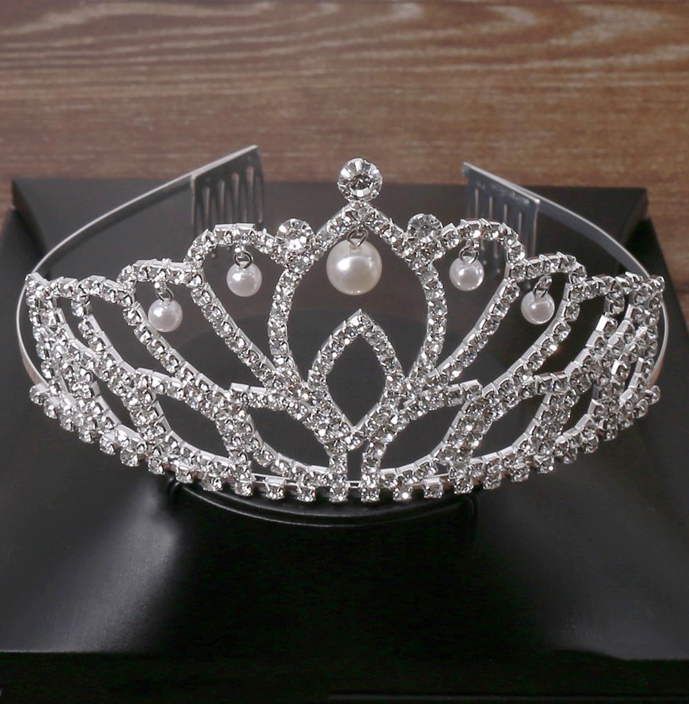Bridal Crown Claw Chain Rhinestones Crown Dance Suit Dinner Accessories Birthday Party Adult Children Hair Comb Headband