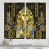2 pieces of golden Egyptian Pharaoh ancient pattern printed curtains   pole bag curtains   home decoration   room decoration
