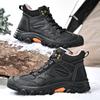 Fashion Genuine Leather Men's Snow Boots Super Warm Plush Outdoor Boots Retro Style Non-slip Hiking Boots Winter Travel Hiking Footwear