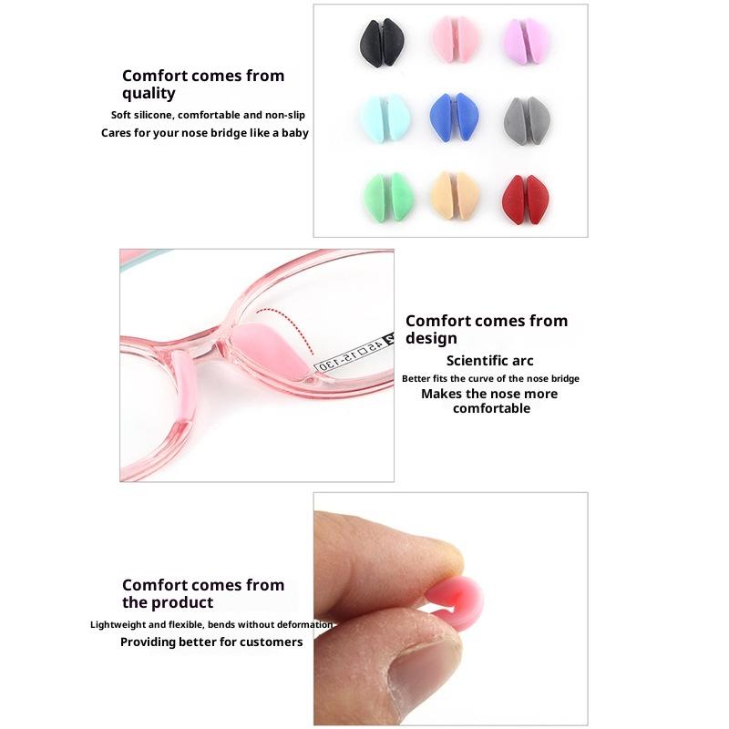 1 Pair Children Silicone Glasses Nose Pads Soft Non Slip Air Cushion Nose Holder Insert Nose Pad For Glasses Eyewear Accessories