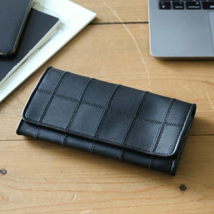 Flap Type Long Wallet Made by Official Baseball Glove Manufacturer Genuine Leather Long Wallet Large Capacity Wallet with Coin Purse Long Wallet for