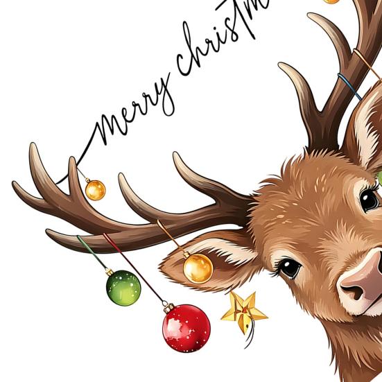Festive Window Clings Christmas Elk Toilet Seat Cover Sticker, Cartoon Reindeer Lid Durable Waterproof Decals Decal, Self-Adhesive