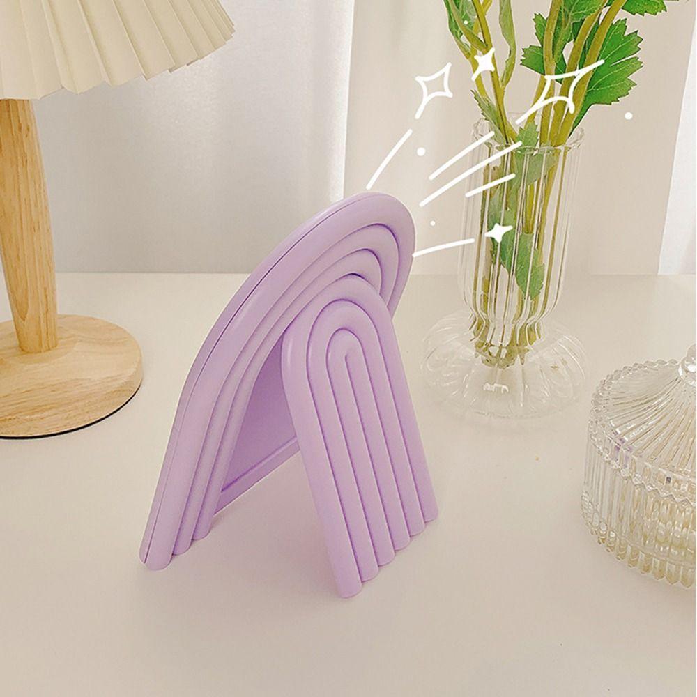 Arch Shaped Vanity Mirror Elegant Desktop Stand Mirror Personalized Dressing Mirror  Home Use
