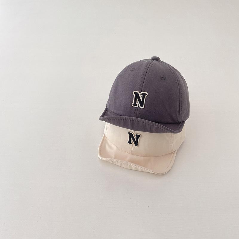 Korean Baby Summer Hat Letter N Embroidery Adjustable Baseball Cap For Toddler Boys Girls Peaked Cap Soft Kids Sun Hat