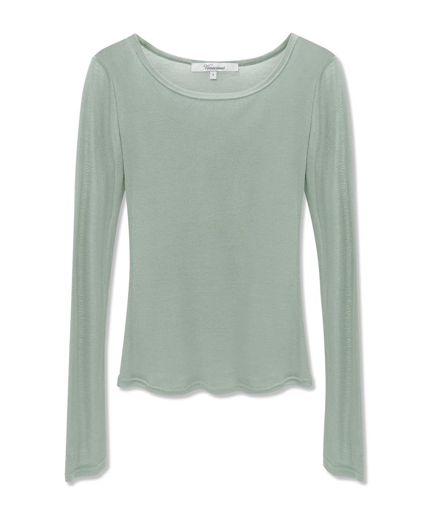 VIVACIOUS Newage See-Through Spandex Tee_6 Colors